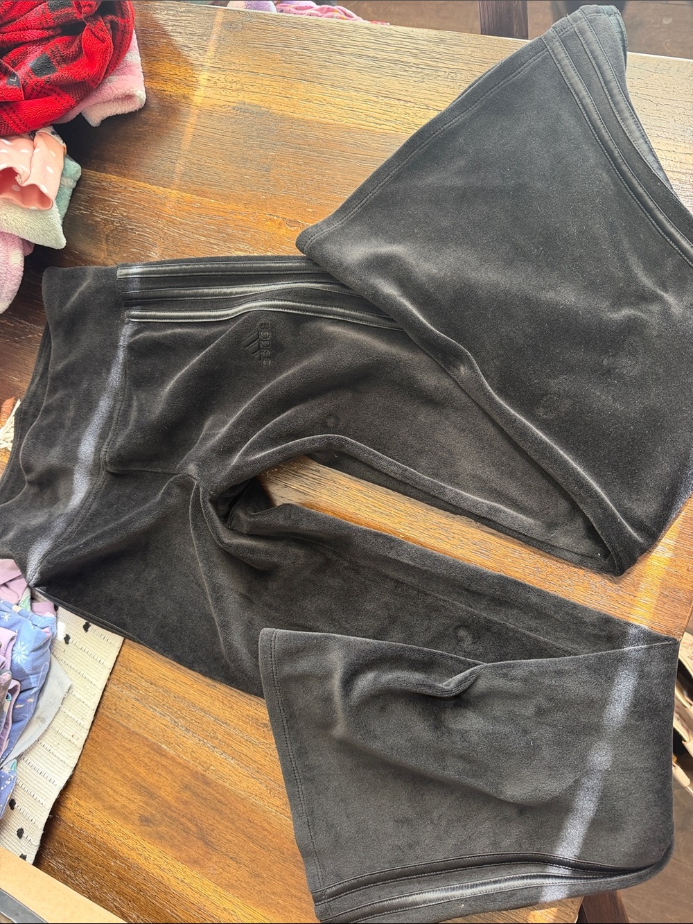 adidas Kids Black Velour Joggers